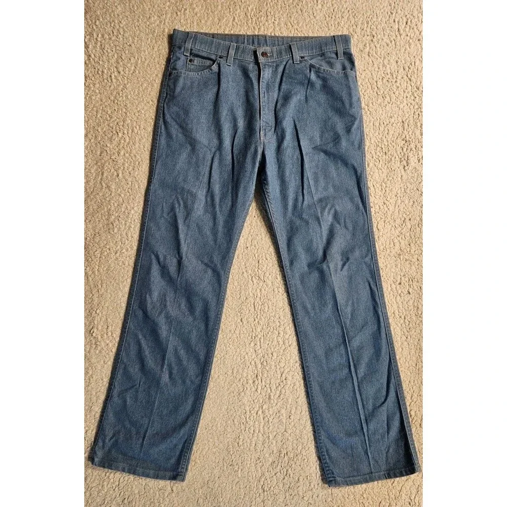 Vintage ~80s Levis Mens 38x32 Action Jeans  Orange Tab Made in USA Blue Stretch